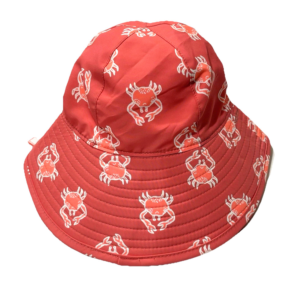 Cat & Jack Toddler Reversible Crab Swim Hat UPF 50+ Orange 6 - 12 months Baby